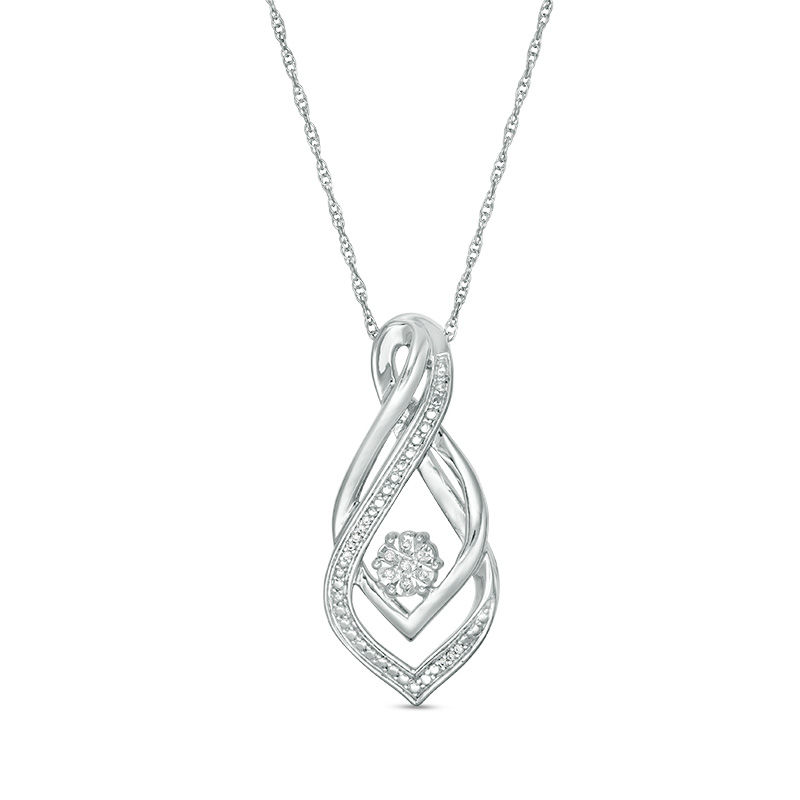 Diamond Accent Interlocking Teardrop Pendant in Sterling Silver|Peoples Jewellers