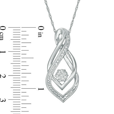 Diamond Accent Interlocking Teardrop Pendant in Sterling Silver