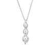 Diamond Accent Three Stone Flame Twist Pendant in Sterling Silver