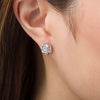 Thumbnail Image 1 of Diamond Accent Cushion-Shaped Knot Stud Earrings in Sterling Silver