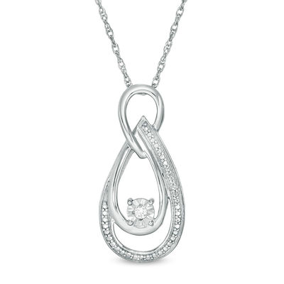 Diamond Accent Looped Teardrop Pendant in Sterling Silver