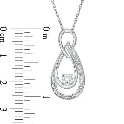 Diamond Accent Looped Teardrop Pendant in Sterling Silver