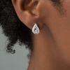 Diamond Accent Teardrop Stud Earrings in Sterling Silver