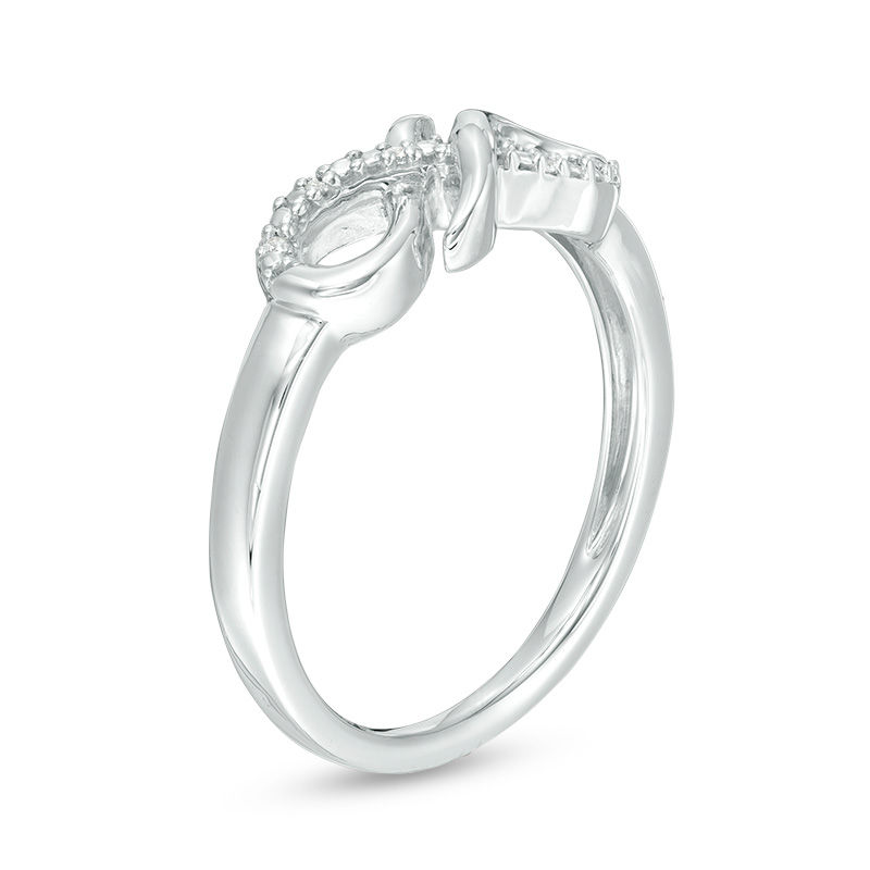 Diamond Accent Sideways Layered Infinity Ring in Sterling Silver|Peoples Jewellers