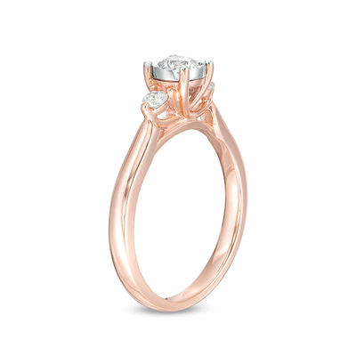 0.50 CT. T.W. Diamond Past Present Future® Engagement Ring in 10K Rose Gold