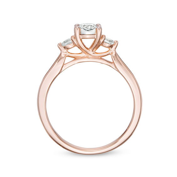 0.50 CT. T.W. Diamond Past Present Future® Engagement Ring in 10K Rose Gold