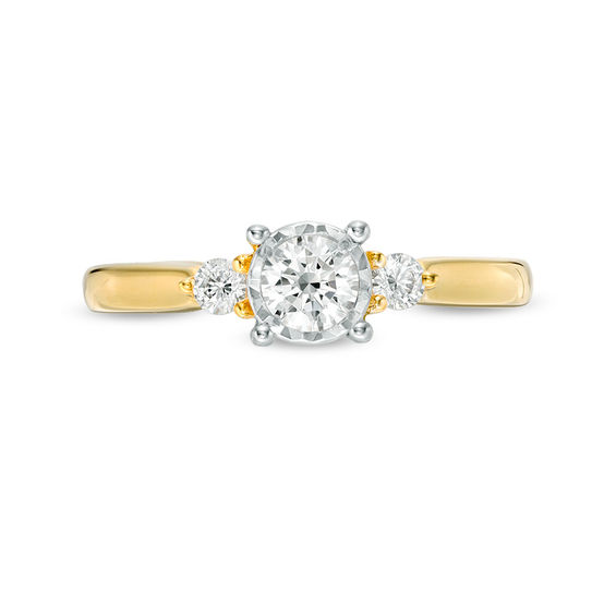 0.50 CT. T.W. Diamond Past Present Future® Engagement Ring in 10K Gold