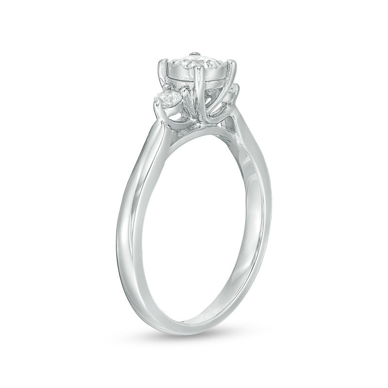 Main Image 2 of 0.50 CT. T.W. Diamond Past Present Future® Engagement Ring in 10K White Gold