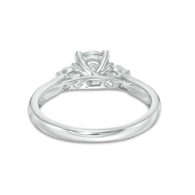 Main Image 4 of 0.50 CT. T.W. Diamond Past Present Future® Engagement Ring in 10K White Gold