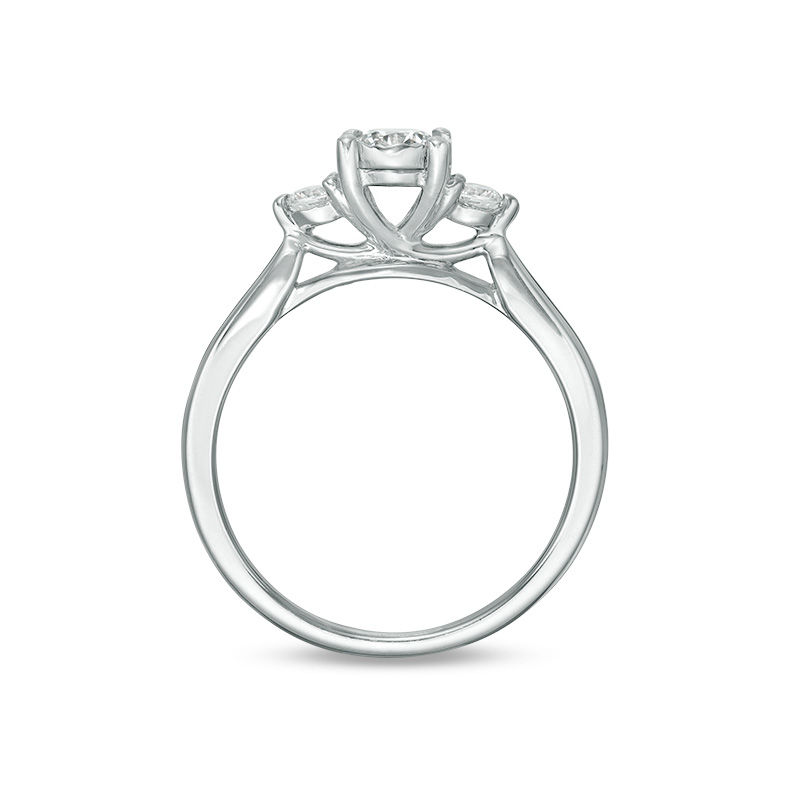 Main Image 6 of 0.50 CT. T.W. Diamond Past Present Future® Engagement Ring in 10K White Gold