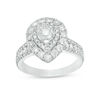 Thumbnail Image 0 of 1.50 CT. T.W. Diamond Pear-Shaped Double Frame Engagement Ring in 10K White Gold