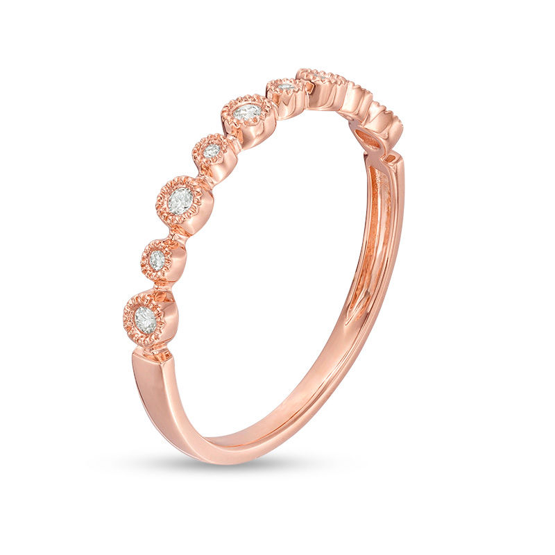 0.13 CT. T.W. Diamond Ribbon Promise Ring in 10K Rose Gold