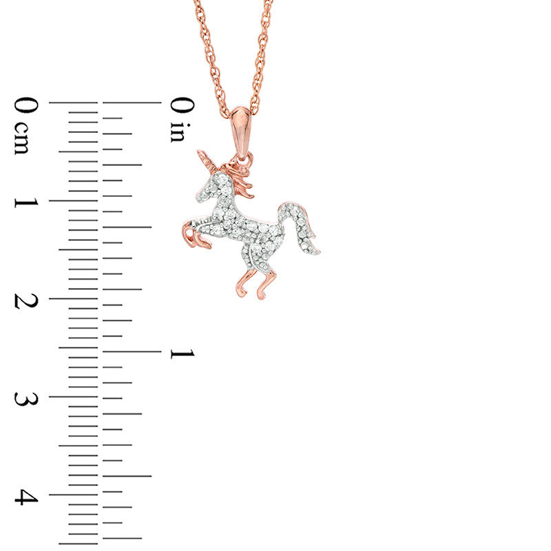0.117 CT. T.W. Diamond Unicorn Pendant in Sterling Silver with 14K Rose Gold Plate