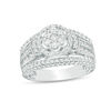 Thumbnail Image 0 of 1.00 CT. T.W. Composite Diamond Frame Collar Multi-Row Engagement Ring in 10K White Gold