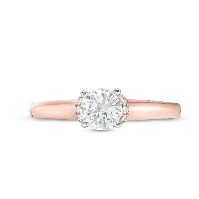 Vera Wang Love Collection 1.15 CT. T.W. Diamond Collar Engagement Ring in 14K Rose Gold|Peoples Jewellers