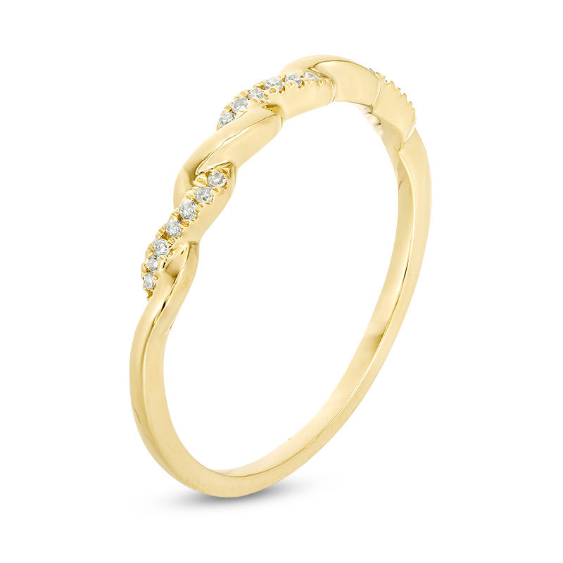 0.05 CT. T.W. Diamond Twist Wedding Band in 10K Gold