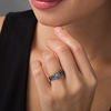 Thumbnail Image 1 of 0.29 CT. T.W. Composite Diamond Square Frame Bridal Set in 10K White Gold with Black Rhodium