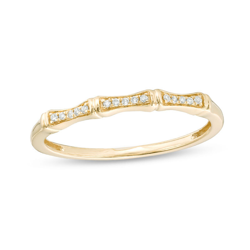 0.05 CT. T.W. Diamond Bamboo Anniversary Band in 10K Gold|Peoples Jewellers