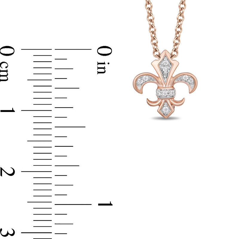 Enchanted Disney Aurora Diamond Accent Fleur-de-Lis Pendant in 10K Rose Gold - 19"|Peoples Jewellers