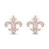 Thumbnail Image 0 of Enchanted Disney Aurora 0.04 CT. T.W. Diamond Fleur-de-Lis Stud Earrings in 10K Rose Gold