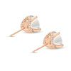 8.0mm Lab-Created White Sapphire and 0.145 CT. T.W. Diamond Stud Earrings in 10K Rose Gold