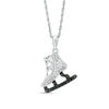 Thumbnail Image 0 of 0.10 CT. T.W. Enhanced Black and White Diamond Ice Skate Pendant in Sterling Silver