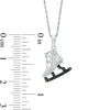 Thumbnail Image 2 of 0.10 CT. T.W. Enhanced Black and White Diamond Ice Skate Pendant in Sterling Silver