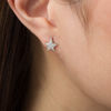 Thumbnail Image 1 of 0.10 CT. T.W. Diamond Star Stud Earrings in Sterling Silver