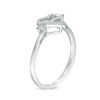 0.05 CT. T.W. Diamond Shooting Arrow and Heart Outline Ring in Sterling Silver