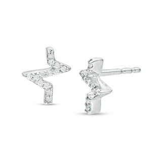 0.07 CT. T.W. Diamond Heartbeat Stud Earrings in Sterling Silver