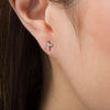 Thumbnail Image 1 of 0.07 CT. T.W. Diamond Heartbeat Stud Earrings in Sterling Silver