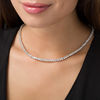 Thumbnail Image 1 of Lab-Created White Sapphire Tennis Necklace in Sterling Silver - 17"