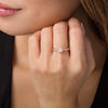 Baguette Lab-Created White Sapphire Twist Stackable Ring in Sterling Silver with 18K Rose Gold Plate - Size 7