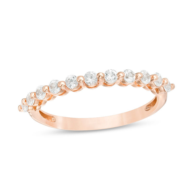 Lab-Created White Sapphire Band in 10K Rose Gold|Peoples Jewellers