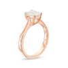 Octagonal Lab-Created White Sapphire Solitaire Ring in Sterling Silver with 18K Rose Gold Plate - Size 7