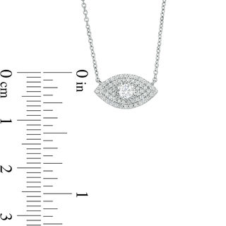 0.25 CT. T.W. Diamond Evil Eye Necklace in 10K White Gold