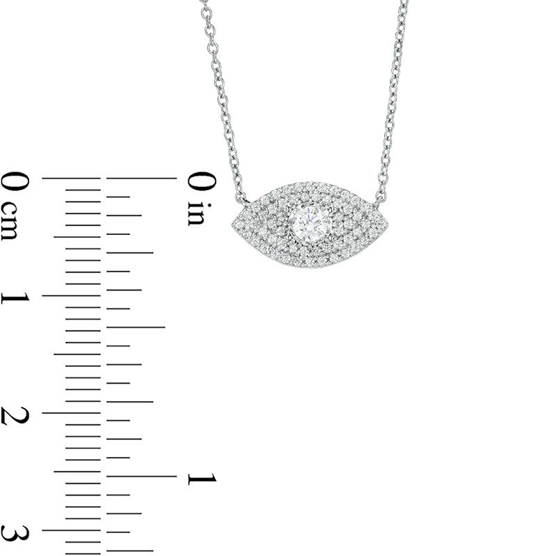 0.25 CT. T.W. Diamond Evil Eye Necklace in 10K White Gold|Peoples Jewellers