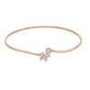 0.085 CT. T.W. Diamond Flower and Butterfly Bypass Open Flex Bangle in 10K Rose Gold