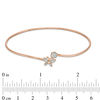 Thumbnail Image 2 of 0.085 CT. T.W. Diamond Flower and Butterfly Bypass Open Flex Bangle in 10K Rose Gold