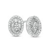 0.12 CT. T.W. Composite Diamond Oval Frame Stud Earrings in 10K White Gold