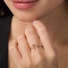 Thumbnail Image 1 of 0.065 CT. T.W. Diamond Heart-Top Key and Heart Open Ring in 10K Rose Gold