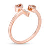 0.065 CT. T.W. Diamond Heart-Top Key and Heart Open Ring in 10K Rose Gold