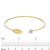 Thumbnail Image 3 of 0.18 CT. T.W. Diamond Marquise and Flower Open Flex Bangle in 10K Gold