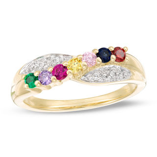 birthstone rings for mom 7 stones