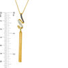 Lab-Created Blue Sapphire and Diamond Accent Cascading Ribbon Tassel Pendant in Sterling Silver with 14K Gold Plate