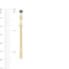 Lab-Created Blue Sapphire Solitaire Marquise Accent Tassel Drop Earrings in Sterling Silver with 14K Gold Plate