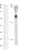 Lab-Created Blue Sapphire and 0.06 CT. T.W. Diamond Geometric Tassel Drop Earrings in Sterling Silver