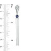 Lab-Created Blue Sapphire and 0.06 CT. T.W. Diamond Geometric Tassel Drop Earrings in Sterling Silver