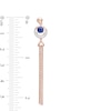 Lab-Created Blue Sapphire and 0.04 CT. T.W. Diamond Tassel Drop Earrings in Sterling Silver with 14K Rose Gold Plate