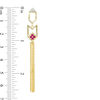 Thumbnail Image 2 of Lab-Created Ruby Cluster and Diamond Accent Art Deco Tassel Drop Earrings in Sterling Silver with 14K Gold Plate